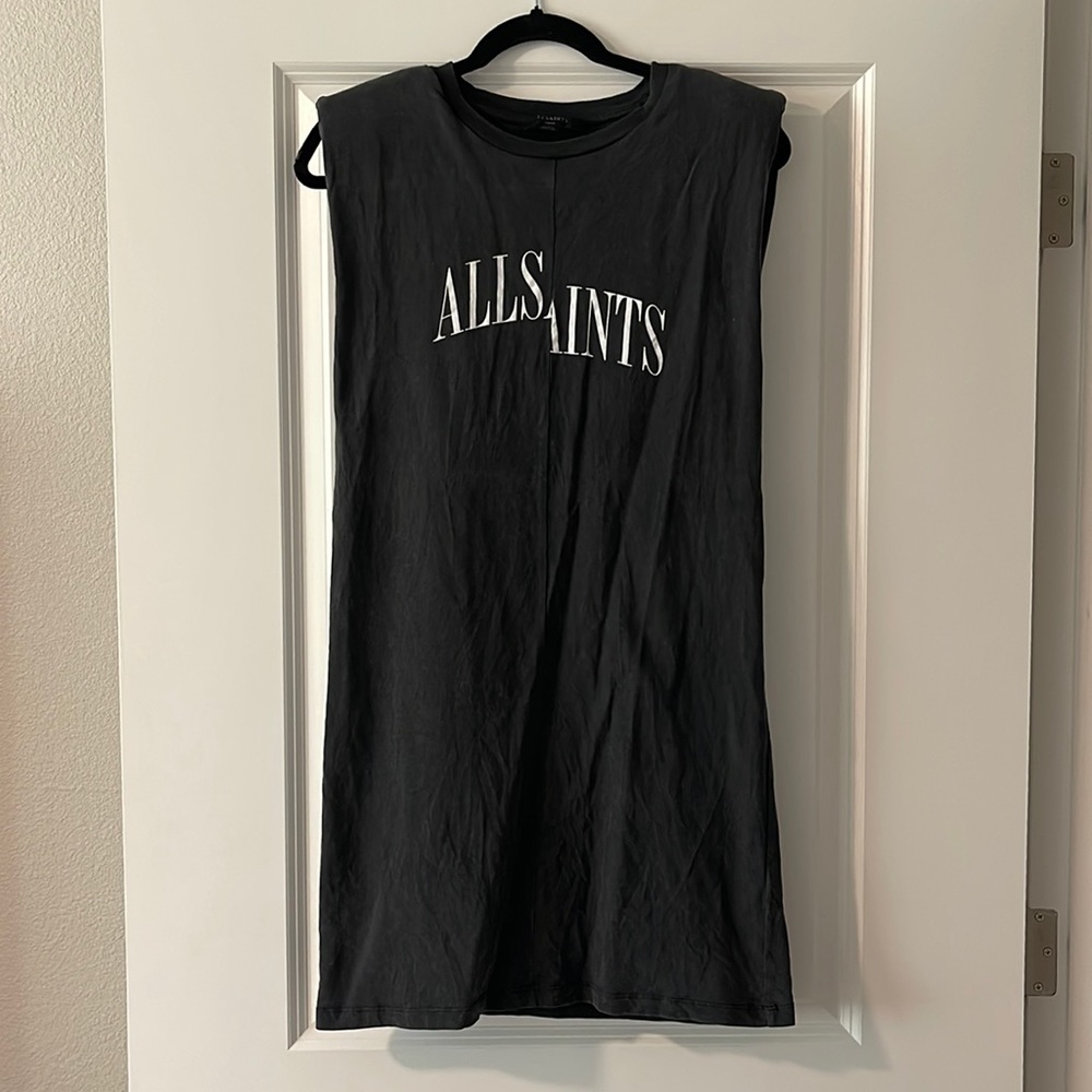All Saints Black Sleeveless Mini Dress